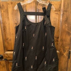 Maeve Midnight Black Dress with Lipstick Detail